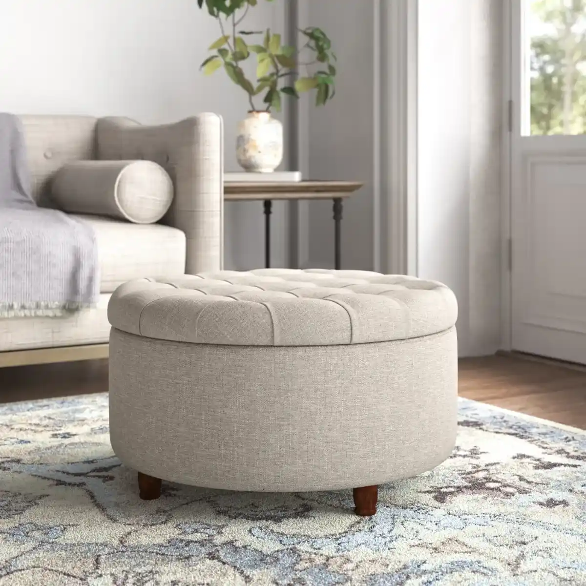 Noelle Fabric Upholstered Ottoman