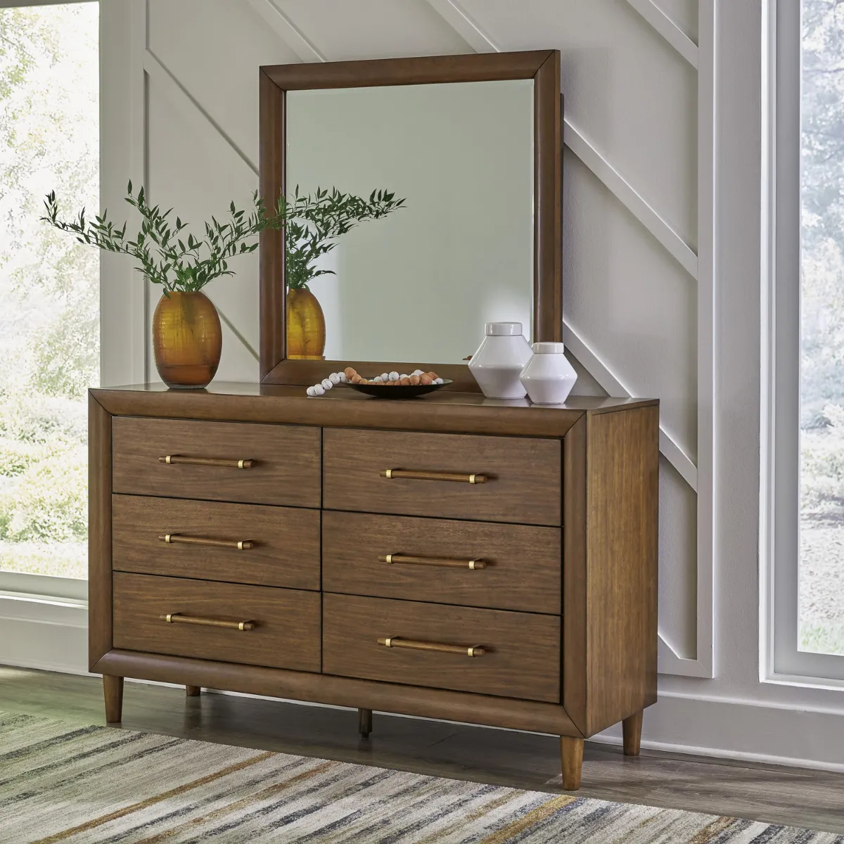 Malta Upholstery Dresser with Mirror
